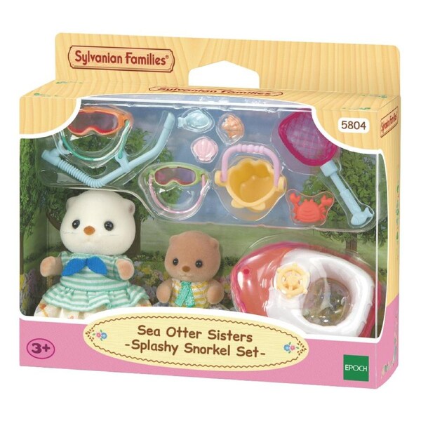 Sylvanian Families Sea Otter Sisters Splashy Snorkel Kids Doll Set Toy 3y+