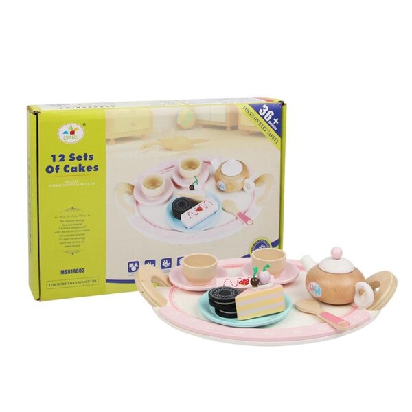 Kids Wooden Kitchen Cooking Play Tea Set Pretend Play Kids Childrens Toy