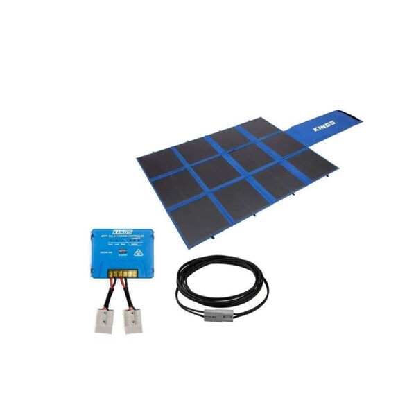 Kings 360W Folding Solar Blanket Grade A PET coated cells+ 6m Extension Lead + MPPT Solar Regulator