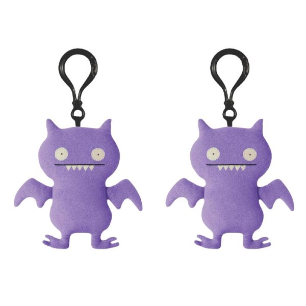 2PK ThinkFun Uglydoll Ice Bat Purple Backpack Clip Plush Clip-on Accessory