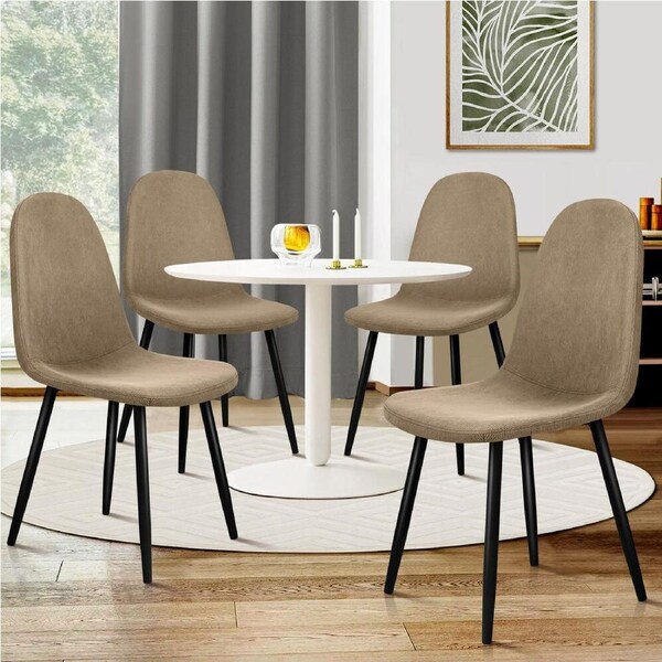 ALFORDSON 4x Dining Chair Kitchen Accent Cafe Lounge Upholstered Corduroy Khaki