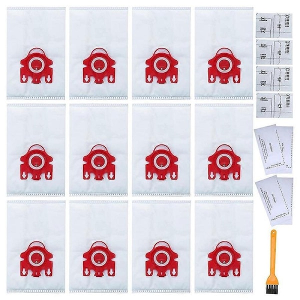 FJM Vacuum Bags 12 Pack for FJM Bags AirClean 3D Efficiency Vacuum Cleaner, Include 4 Pair Motor Filters