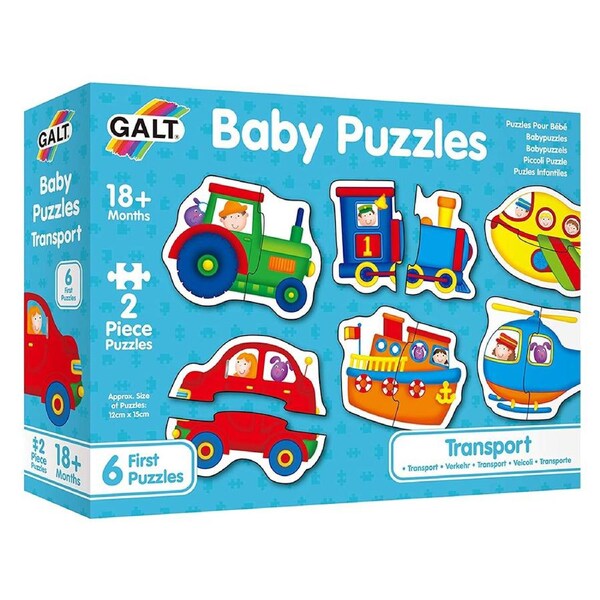 Galt Toys Baby Puzzles Transport 2 Piece Jigsaw Puzzles
