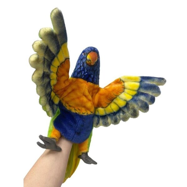 Hansa Creation Hand Puppet 50cm Rainbow Lorikeet, CA Australia HC8535