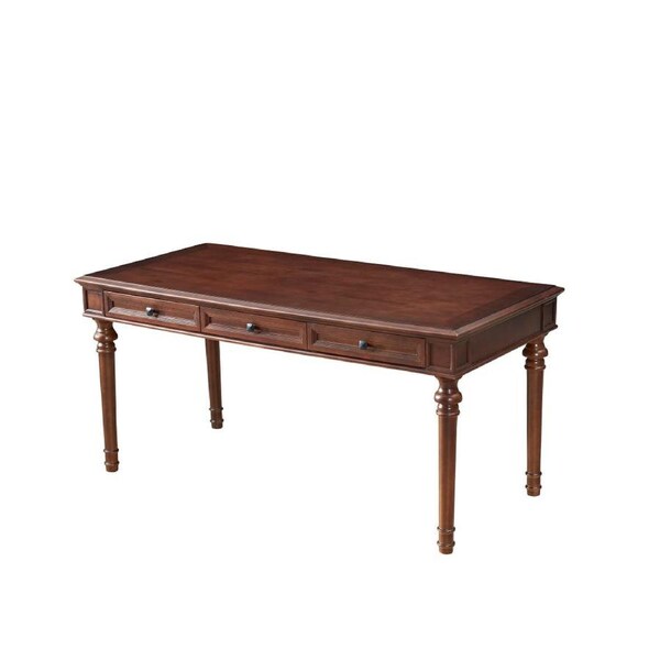 Maestro Furniture Julius Classic Computer Working Home Office Writing Desk 160cm 3-Drawer Brown