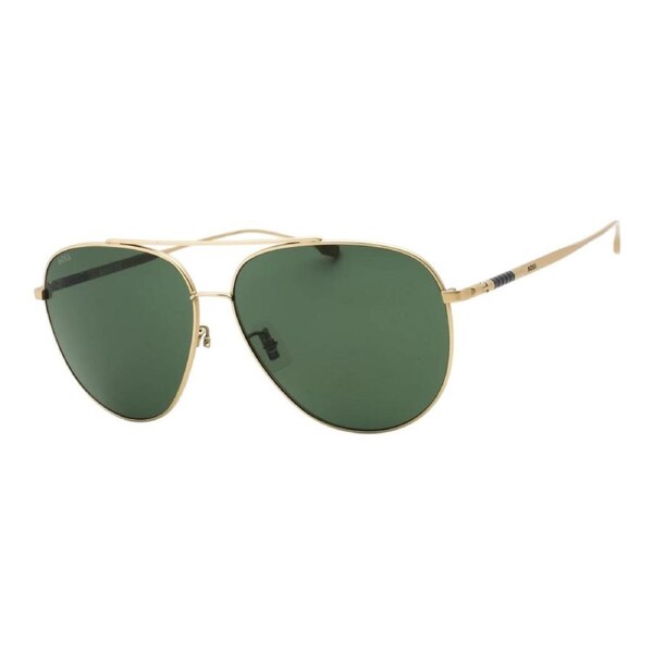 Hugo Boss 1296/F/S Mens Sunglasses Semi-Matte Gold Green Lens 63mm
