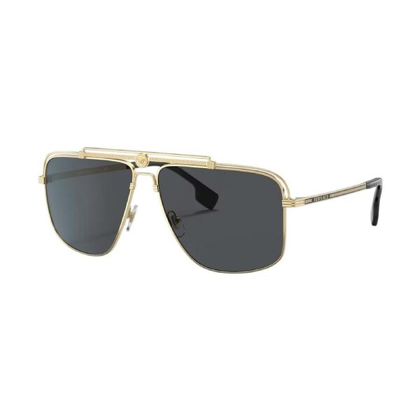 Versace Mens Sunglasses Gold Frame Dark Grey Lens 61mm VE2242 100287