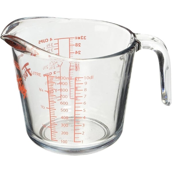 Anchor Hocking 1L/4-Cup Glass Measuring Jug Cooking/Baking Large - Clear