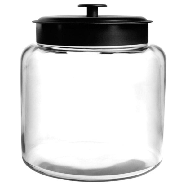 Anchor Hocking Montana Jar 1.5 Gallon / 5.7L Glass Jar with Black Metal Lid