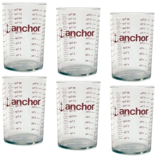 6x Anchor Hocking Glass Measuring Cup 5 Ounce - 149ml
