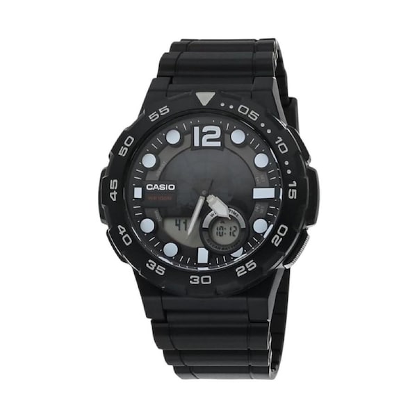 Casio Men’s Analog-Digital Watch AEQ-100W-1BVDF Black Resin 100M Water Resistant