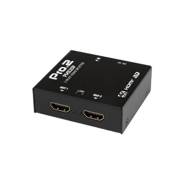 Pro2 2Way HDMI Splitter UltraHD Source 1 In 2 Out 4K 30Hz 5V 1A DC Power Supply