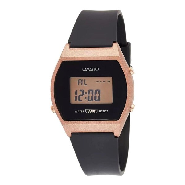 CASIO LW204-1A Unisex Rose Gold Digital Watch with Black Band