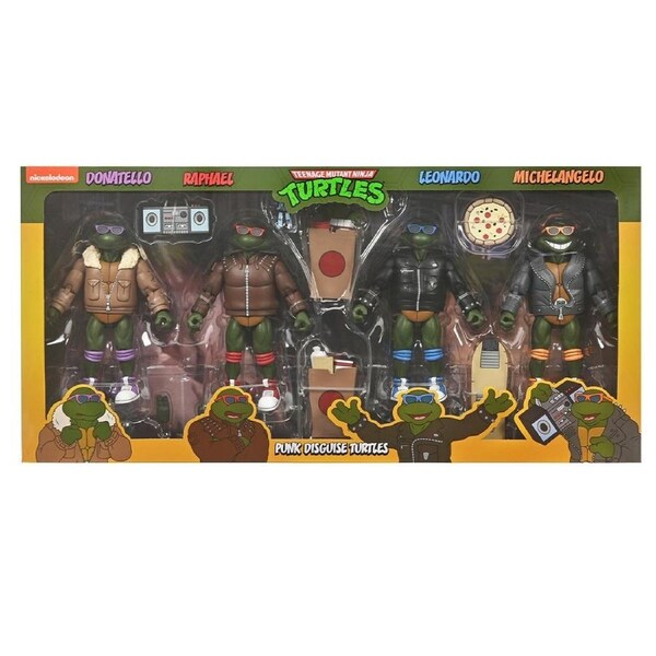 NECA Teenage Mutant Ninja Turtles Cartoon Punk Turtles 7 inch Action Figure 4 Pack