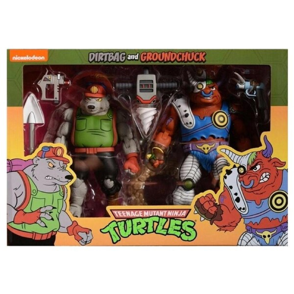 NECA Teenage Mutant Ninja Turtles Cartoon Dirtbag and Groundchuck 7 inch Action Figure 2 Pack