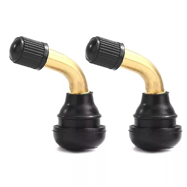 TDR Pair of PVR50 Tubeless Tyre Valve Stem Bent for Electric Scooter Rim Wheel 12mm Seat 9.5mm 10mm Valve Hole Rubber Aluminum Alloy
