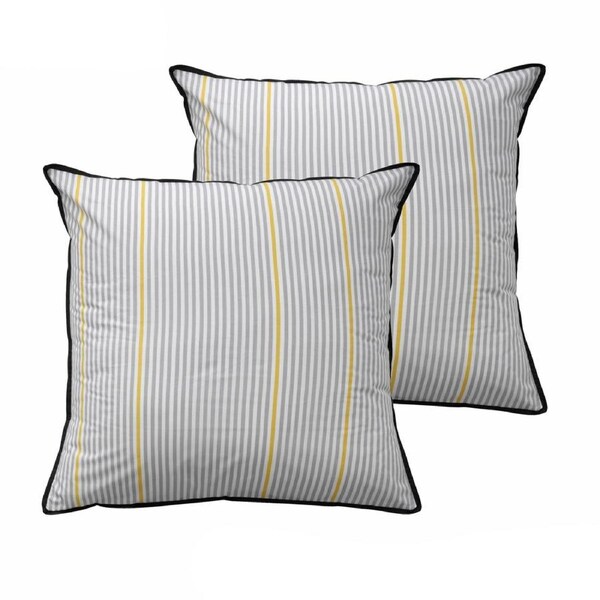 Bianca Pair of Baxter Grey European Pillowcases 65 x 65 cm