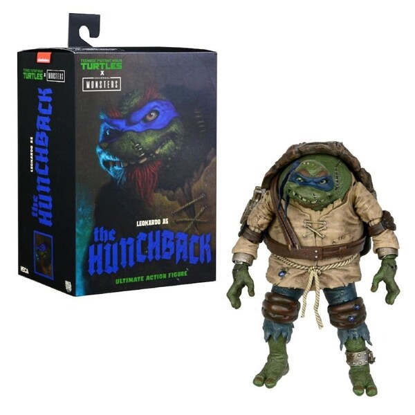 NECA Teenage Mutant Ninja Turtles X Universal Monsters Leonardo as Hunchback 7 inch Action Figure