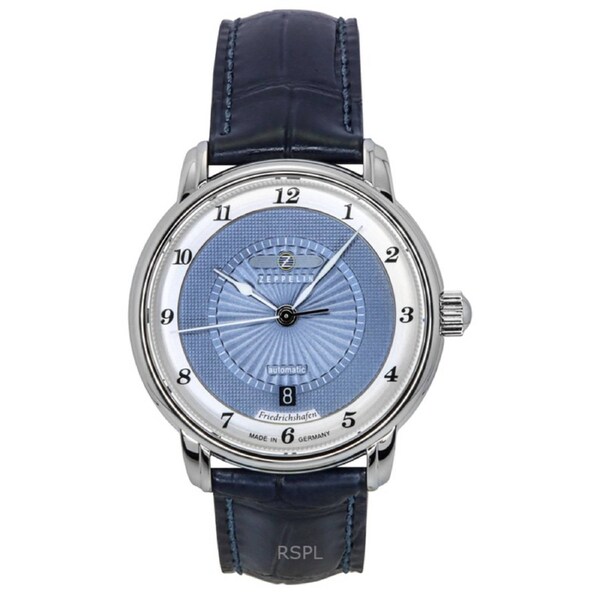 Zeppelin Friedrichshafen Leather Strap Blue Dial Automatic 85563 Ladies Women's Watch