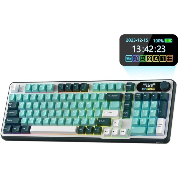 RK ROYAL KLUDGE S98 Mechanical Keyboard Top Mount 96% Wireless BT/2.4G/USB-C Hot Swappable Creamy Sounding 98 Keys