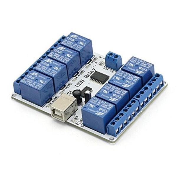SainSmart USB Eight Channel Relay Board for Automation - 12 V