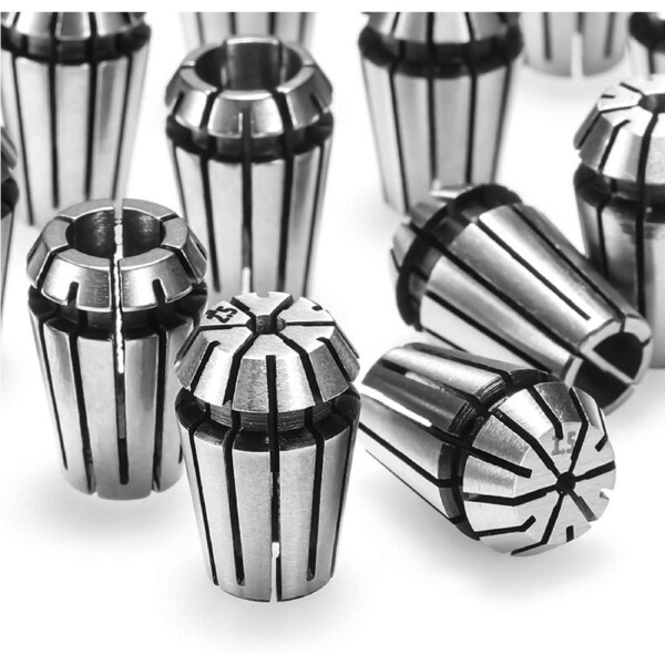 Genmitsu 15PCS ER11 Precision Spring Collet Set for CNC Engraving Milling Lathe Chuck Tool, 1.0mm-7.0mm & 1/4", 1/8"