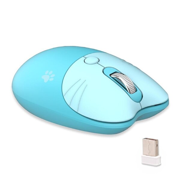Catzon 2.4G Cute Silent Mouse with USB Receiver 3 Adjustable DPI for PC Laptop Mac M3-Blue