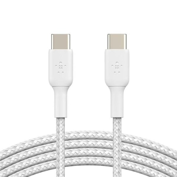 Belkin BoostCharge Braided USB-C to USB-C Cable 60W - White