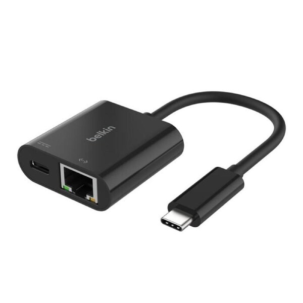 Belkin USB-C to Ethernet w/ Charge Adapter - Black