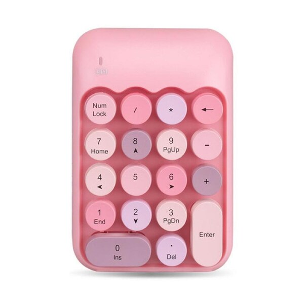 Catzon Joyroom X910 Wireless Number Keyboard Portable Financial Accounting Office Keyboard-Pink1