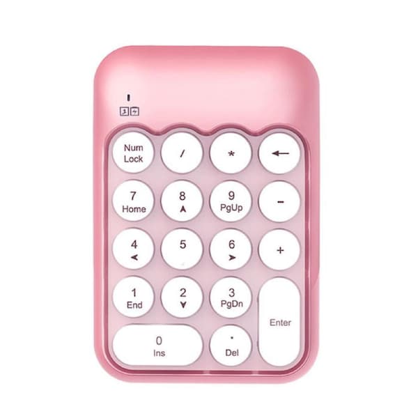 Catzon Joyroom X910 Wireless Number Keyboard Portable Financial Accounting Office Keyboard-Pink2