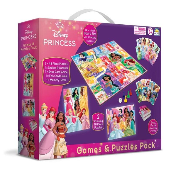 Disney Princess Games & Puzzles Pack Memory Game Educational Toy Kids 3y+