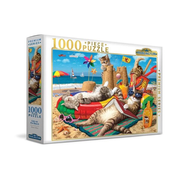 1000pc Harlington Jigsaw Puzzle Cats On The Beach Kids/Child Animal Puzzle 8y+