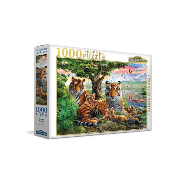 1000pc Harlington Jigsaw Puzzle Puzzle Hidden Tigers Kids Animal Puzzle 8y+