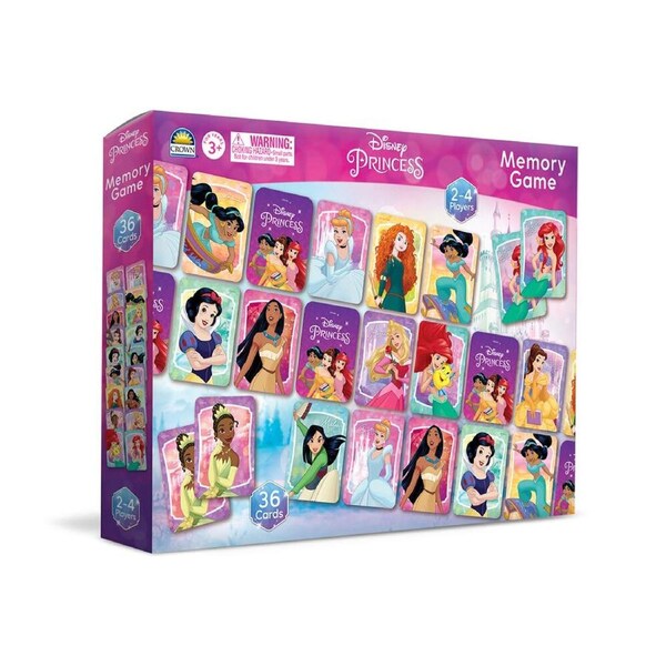 36pc Disney Princess Memory Card Matching Game Kids Educational Toy 3y+