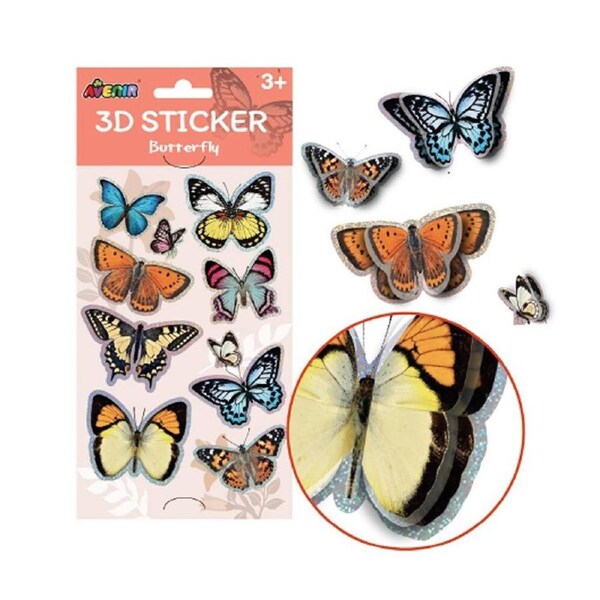 10pc Avenir 3D Stickers Art & Craft Toys 12x23cm Butterfly Kids Craft Kit 3y+