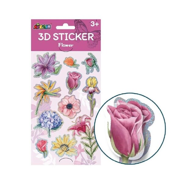 10pc Avenir 3D Stickers Art & Craft Toys 12x23cm Flower Kids Craft Kit 3y+