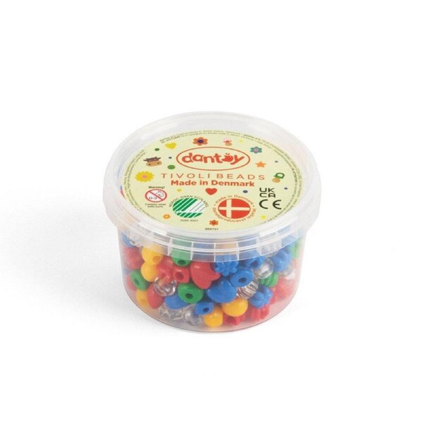 280pc Dantoy Classic Plastic Tivoli Beads Small Jewelry Making Kids Craft 3y+
