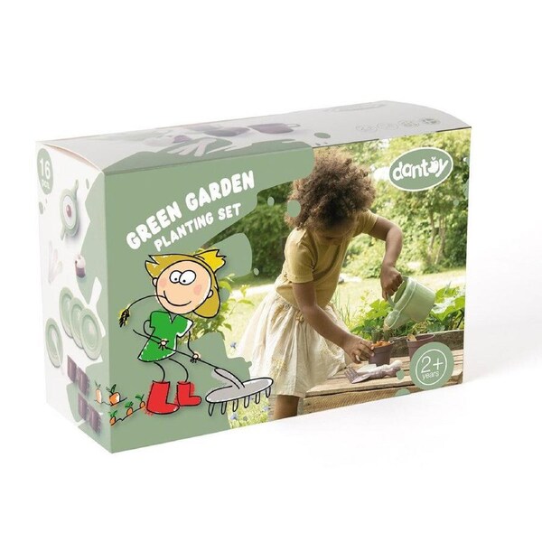 11pc Dantoy Green Garden Plastic Planting Educational Toy Play Set Kids 2y+