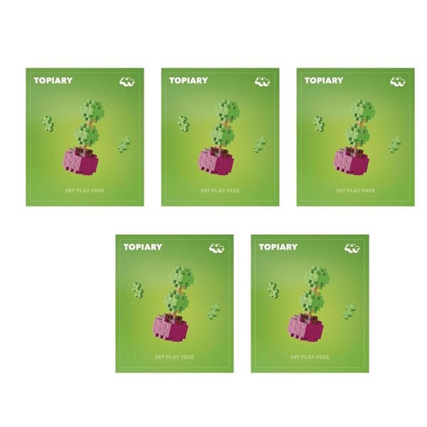 5PK Plus-Plus Plant Packs Building STEM Toy Construction Set Topiary Kids 5y+