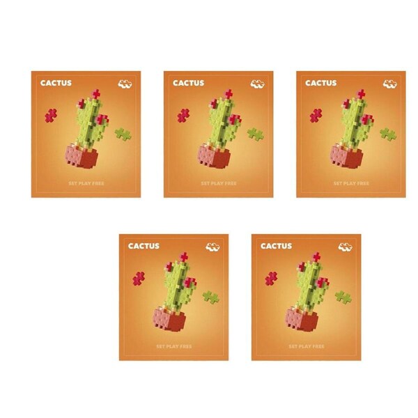 5PK Plus-Plus Plant Packs Building STEM Toy Construction Set Cactus Kids 5y+