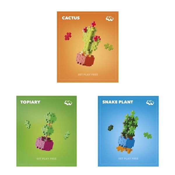 3pc Plus-Plus Plant Packs Building Toy Topiary/Snake/Cactus Kids Set 5y+