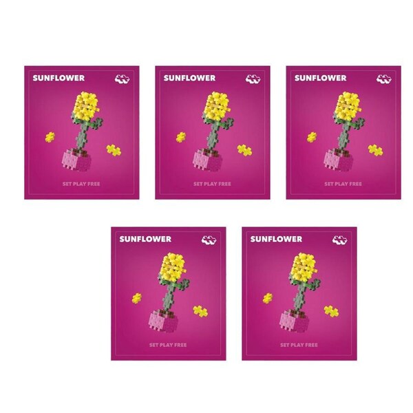 5PK Plus-Plus Plant Packs Building STEM Toy Construction Set Sunflower Kids 5y+