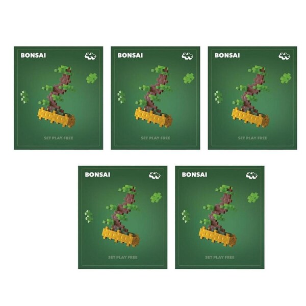 5PK Plus-Plus Plant Packs Building Toy Construction Set Green Bonsai Kids 5y+