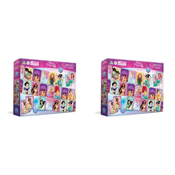2x 36pc Disney Princess Memory Card Matching Game Kids Educational Toy 3y+