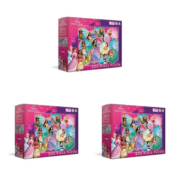3x 300pc Disney Princess Jigsaw Puzzle Educational Toy 61x46cm Kids/Children 3y+