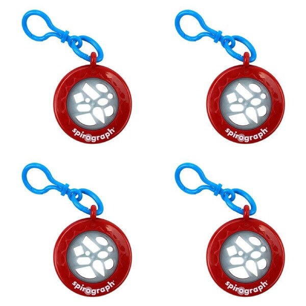 4PK Spirograph Keychain 2 1/2 In Cyclex Clip Educational Toy Kids/Children 3y+