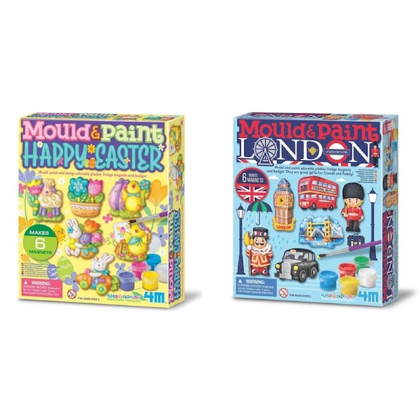 2pc 4M Mould & Paint London and Happy Easter DIY Craft Kit Kids Set 5y+