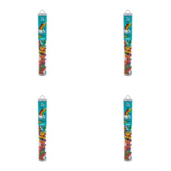 4x 100pc Plus-Plus Rainbow Color Mix Tube Building Blocks STEM Toys Kids 5y+