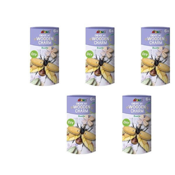 5PK Avenir Create My Wooden Charm Art & Craft Toys 6.5x11.5cm Beetle Kids 6y+
